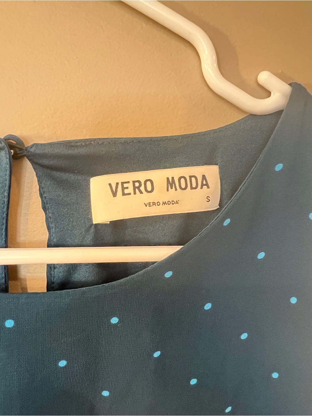 Vero Moda Blue Polka Dot Sleeveless Fit & Flare Dress Size Small - Picture 3 of 6